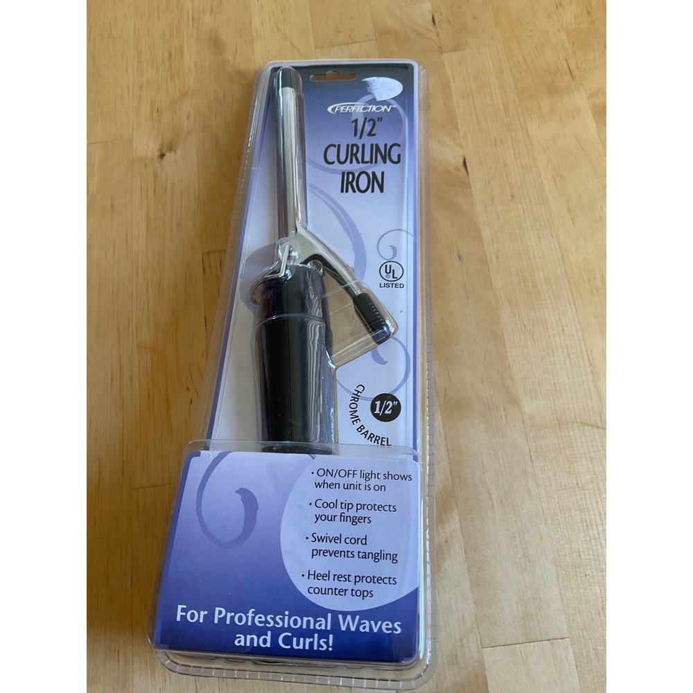 Perfection 1/2 Inch Curling Iron Chrome Barrel Swivel Cord Small Curls 803478